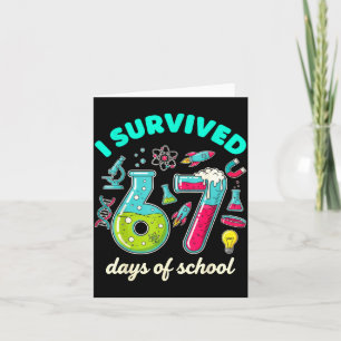 Carte J'ai Survécu 67 Jours D'école Drôle 6 7 Professeur