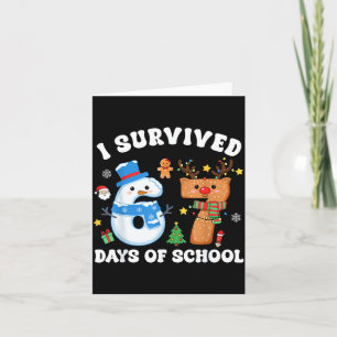 Carte J'ai survécu 67 jours d'école drôle mème six sept