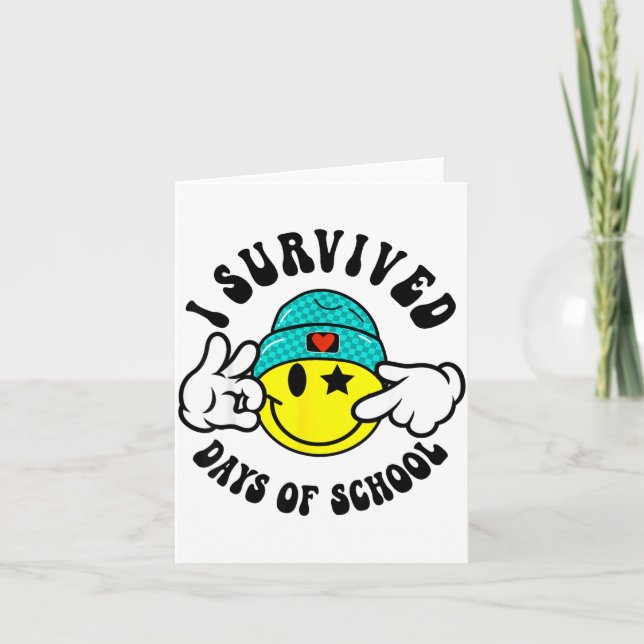 Carte J'ai survécu 67 Jours D'Enseignants D'École Élèves (Devant)