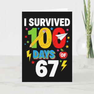 Carte J'ai survécu à 100 jours d'école Drôle d'étudiant