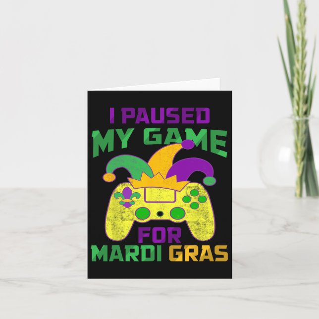 Carte J'Ai Suspendu Mon Jeu Pour Mardi Gras Controller V (Devant)