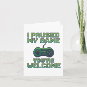 Carte J'Ai Suspendu Mon Jeu - Retro Pixel Gamer Shirt