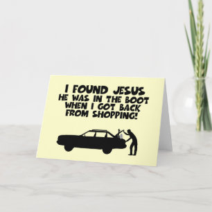 Carte J'ai trouvé Jésus parodie