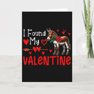 Carte J'ai trouvé mon âne de la Saint-Valentin avec le c
