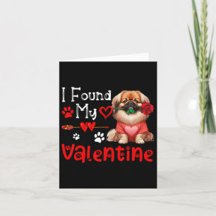 Carte J'ai trouvé mon Pékinois de la Saint-Valentin avec