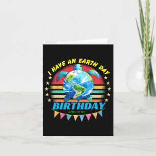 Carte J'ai un anniversaire Earth Day Tortue de mer Sauve