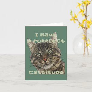 Carte J'ai une Cattitude parfaitement drôle Citation de
