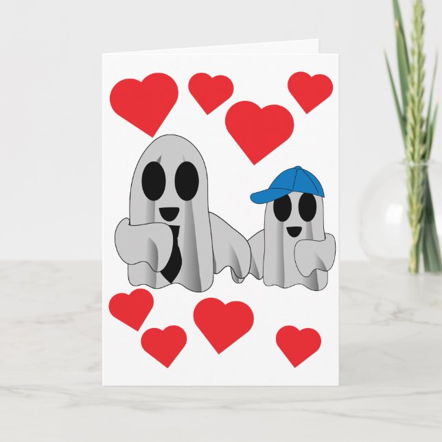 Carte J'aime BOO Papa de la part de mon fils (Devant)