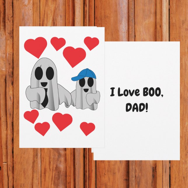 Carte J'aime BOO Papa de la part de mon fils Flat (Créateur téléchargé)