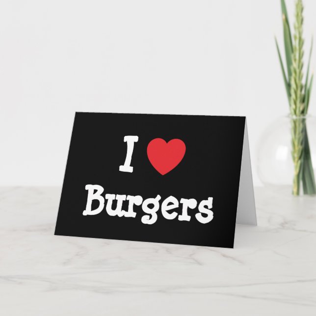 Carte J'aime Burgers coeur T-shirt (Devant)