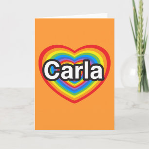 Carte J'aime Carla. Je t'aime Carla. Cœur