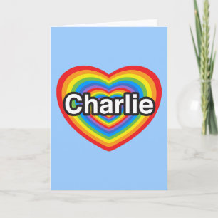 Carte J'aime Charlie. Je t'aime Charlie. Coeur