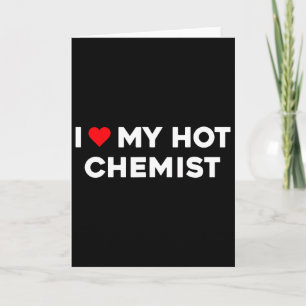 Carte J'aime (cœur) Mon Couple de Chimiste Chaud pour la
