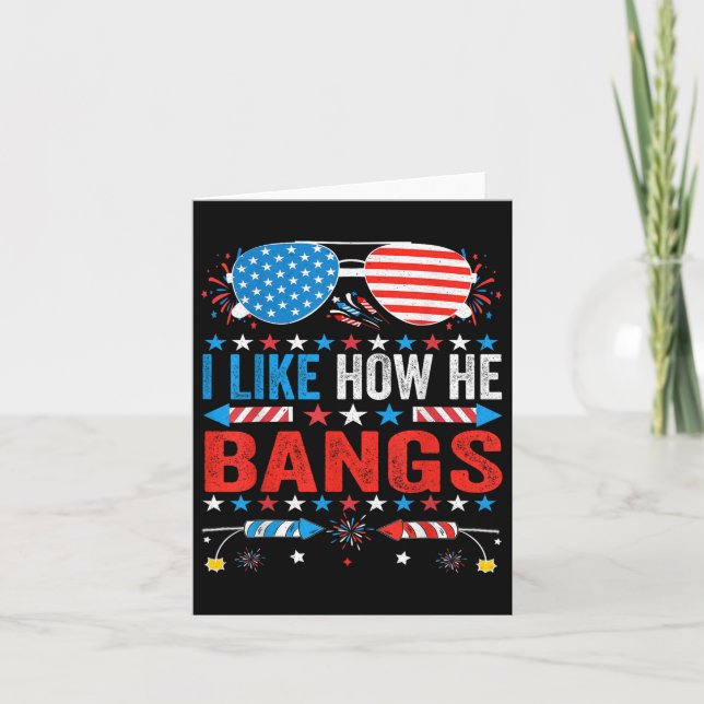 Carte J'Aime Comment Il Frappe Fireworks Funny 4 juillet (Devant)