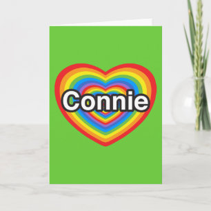 Carte J'aime Connie. Je t'aime Connie. Coeur