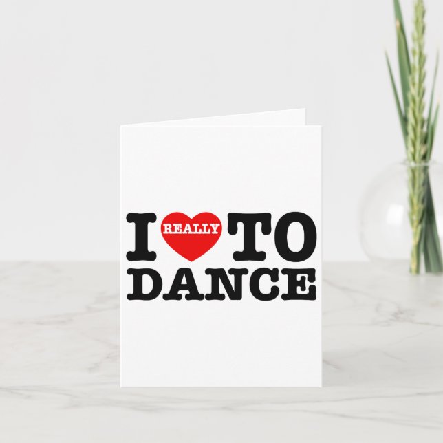 Carte J'Aime Danser J'Aime Danser Amusant Danser Enseign (Devant)