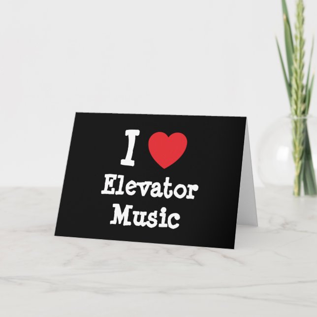 Carte J'aime Elevator Music coeur personnalisé (Devant)