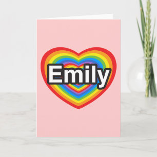 Carte J'aime Emily. Je t'aime Emily. Cœur