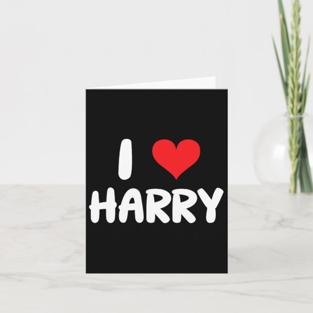 Carte J'aime Harry - Cœur - Nom  (Devant)