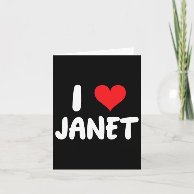 Carte J'aime Janet - Cœur - Nom  (Devant)