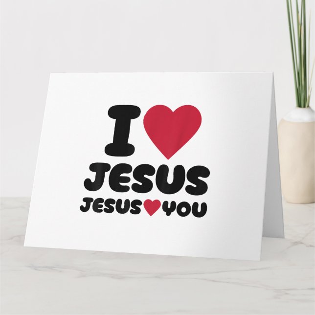 Carte J'aime Jésus et Jésus t'aime chrétien (Devant)