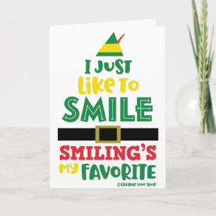 Carte J'aime juste sourire Noël