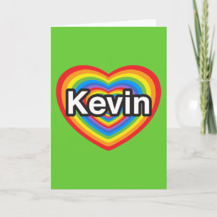 Carte J'aime Kevin. J'aime Kevin. Heart