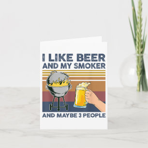 Carte J'Aime La Bière Et Mon Fumeur Et Peut-Être 3 Perso