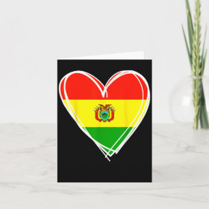 Carte J'aime la Bolivie Drapeau Bolivien Cool Design en 