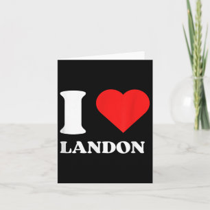 Carte J'aime Landon I Heart Landon Y2k Cœur Rouge Landon