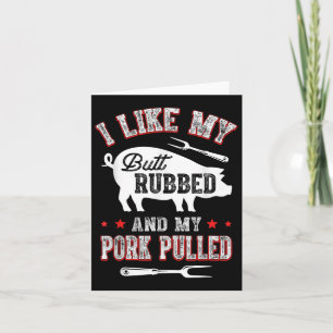 Carte J'Aime Le Beurre Et L'Amme; Mon Porc Tiré Funny Bb