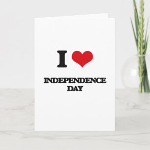 Carte J'aime le jour de l'indépendance