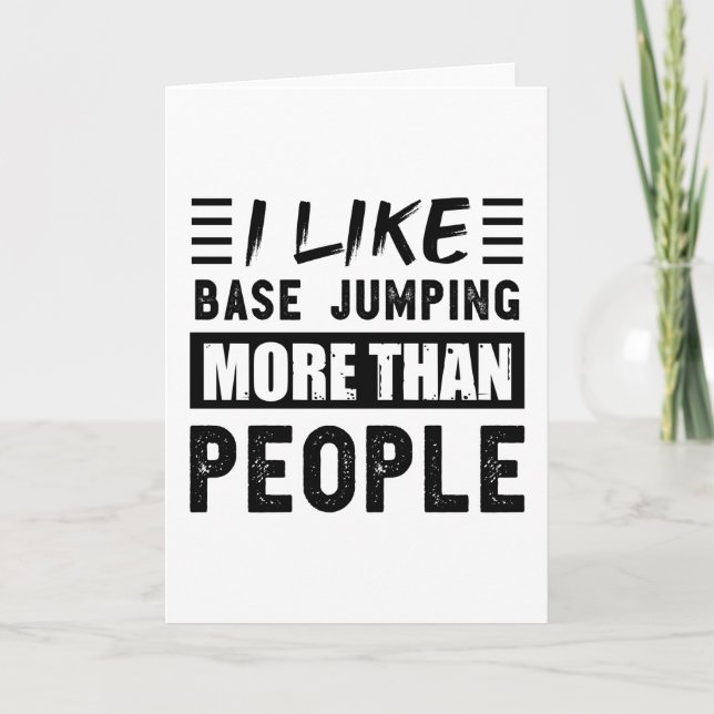 Carte J'aime le saut BASE plus que les gens drôles (Devant)