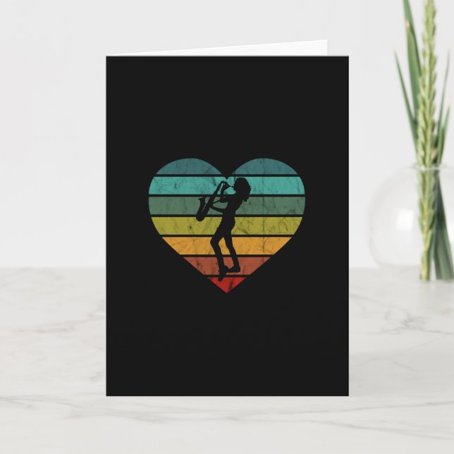 Carte J'Aime Le Saxophone Et Le Saxophoniste (Devant)
