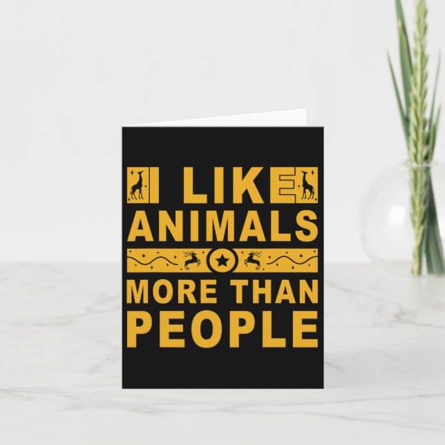 Carte J'aime les animaux plus que les gens 3  (Devant)