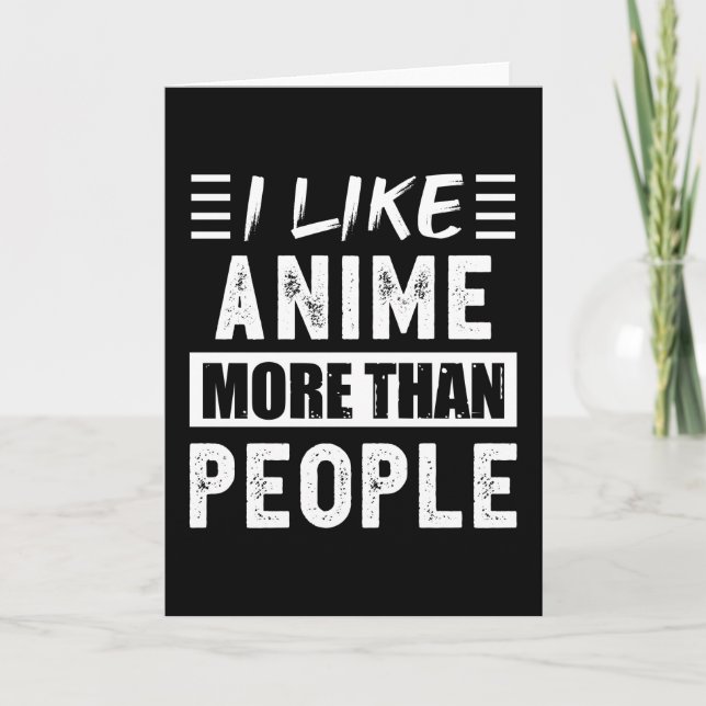 Carte J'aime les animés plus que les gens drôles (Devant)