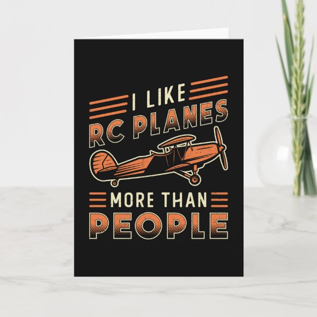 Carte J'Aime Les Avions RC Plus Que Les Gens Pilote Les  (Devant)