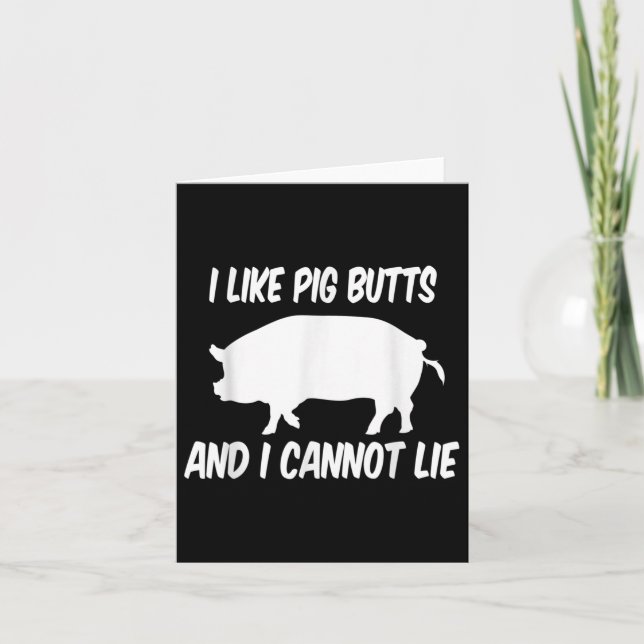 Carte J'Aime Les Boutons De Cochon Barbecue Bbq (Devant)