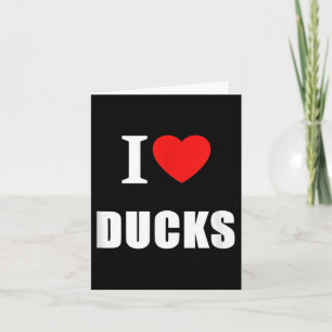 Carte J'aime les canards vintage clic cœur hommes femmes