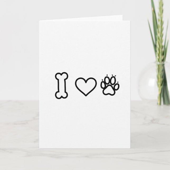 Carte J'aime les chiens (Devant)