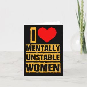 Carte J'aime les femmes instables métalliquement Saint V
