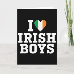 Carte J'aime les garçons irlandais Drapeau de l'Irlande 