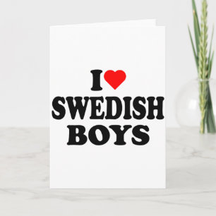Carte J'aime les garçons suédois Je cœur T Shirt garçons