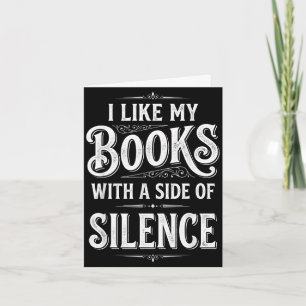 Carte J'aime les livres avec une touche de silence lectu