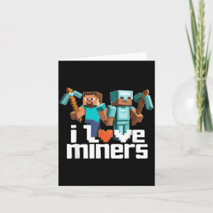 Carte J'aime les mineurs drôle de joueur de minage Xel C