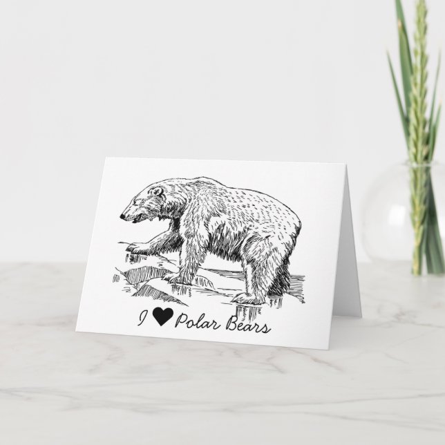 Carte J'aime les ours polaires (Devant)