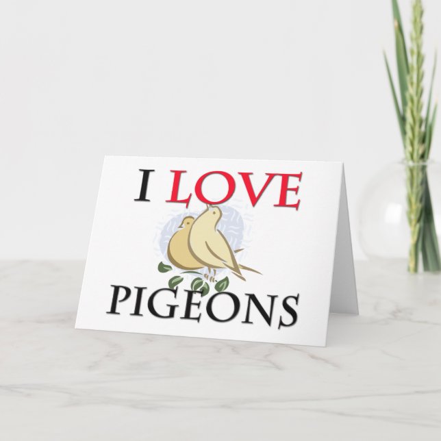 Carte J'aime les pigeons (Devant)