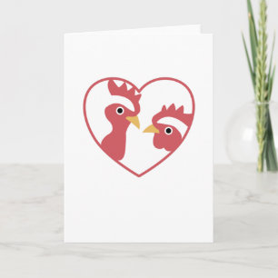 Carte J'Aime Les Poulets Mignons Dans Le Coeur Du Coeur