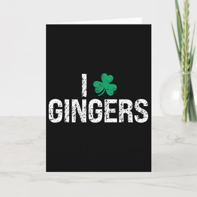 Carte J'aime les roux Trèfle Shamrock Saint Patrick (Devant)