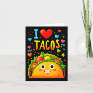 Carte J'aime les tacos cinco de mayo mème kawaii taco so